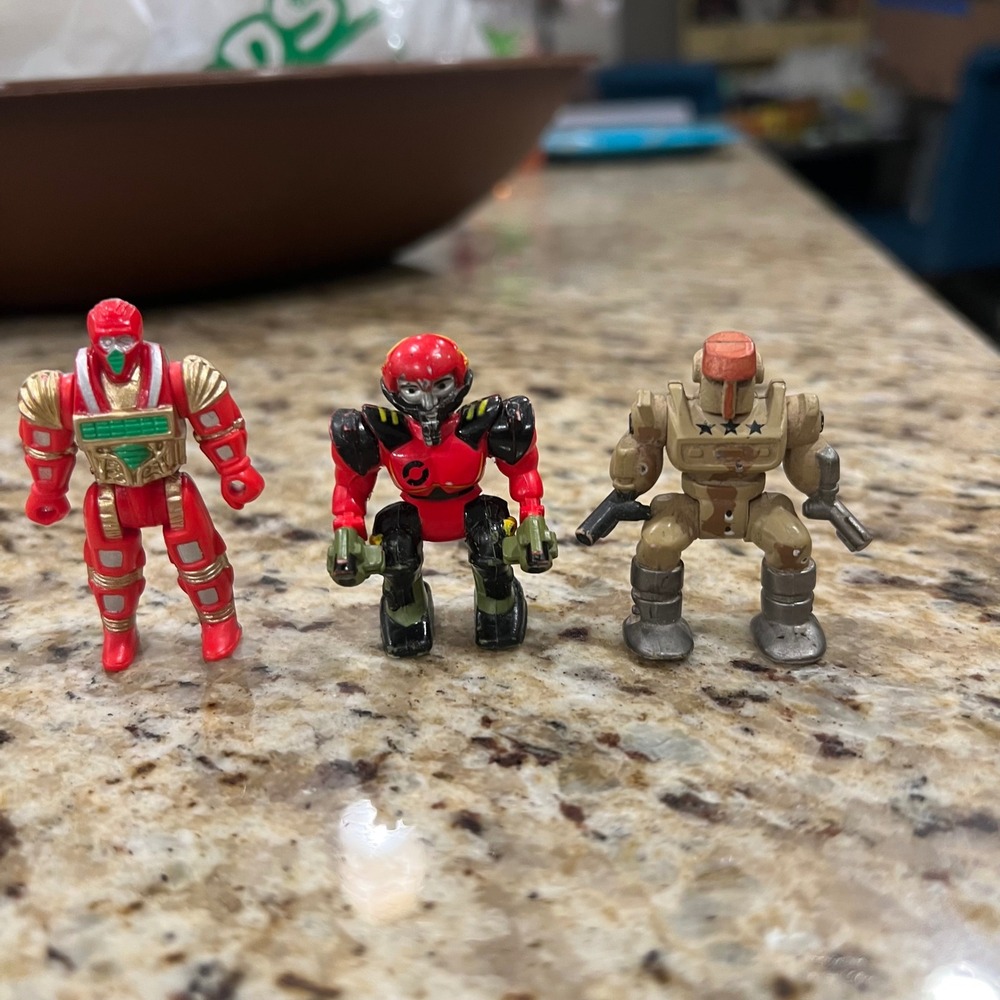 Vintage Galoob Micro Machines Z-Bots Action Figure Lot 3 Mini Robots 90s Toys
